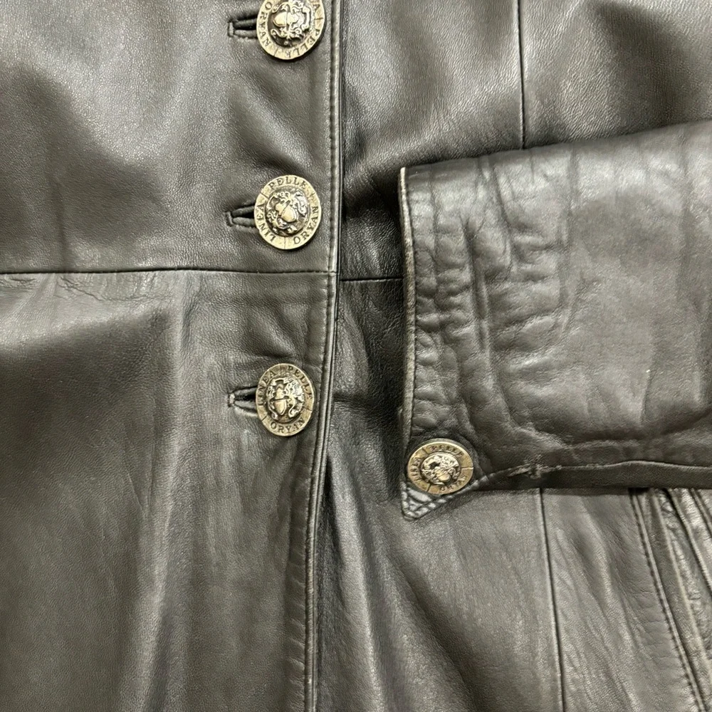 Linea Pelle Oryan Long Leather Coat * Vintage * Size Small - Picture 10 of 16